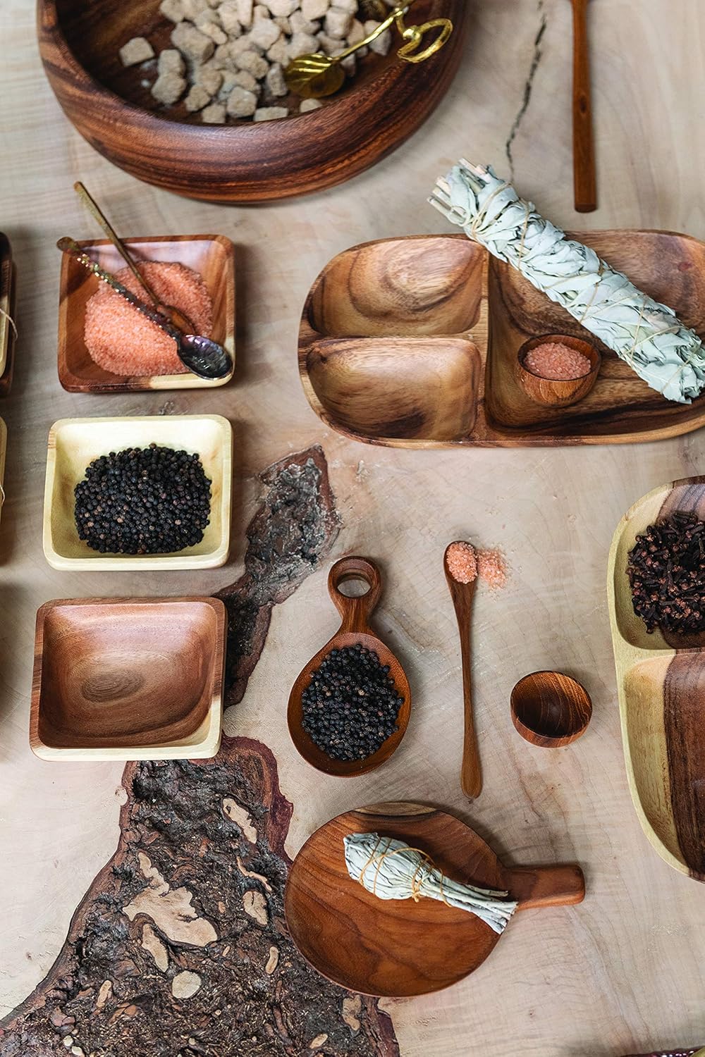 Acacia Wood Bowls Set Of 3