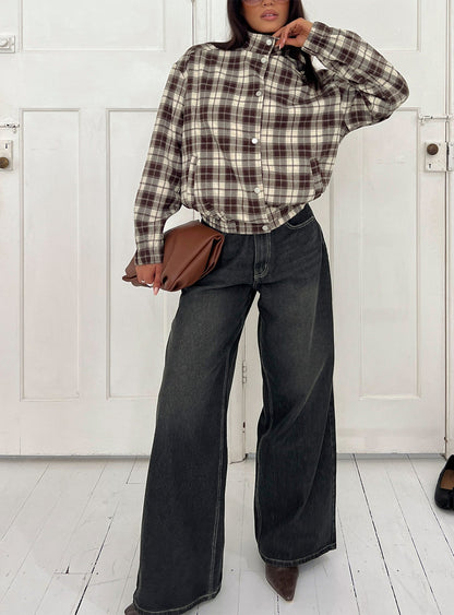 Naylor Mid Rise Wide Leg Jeans Grey Wash