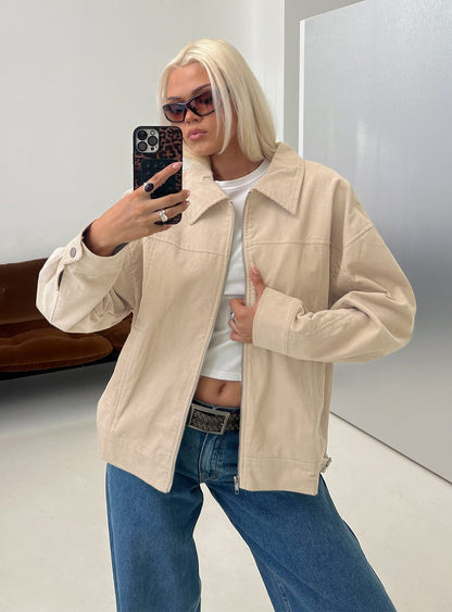 Goldsmith Corduroy Bomber Jacket Stone