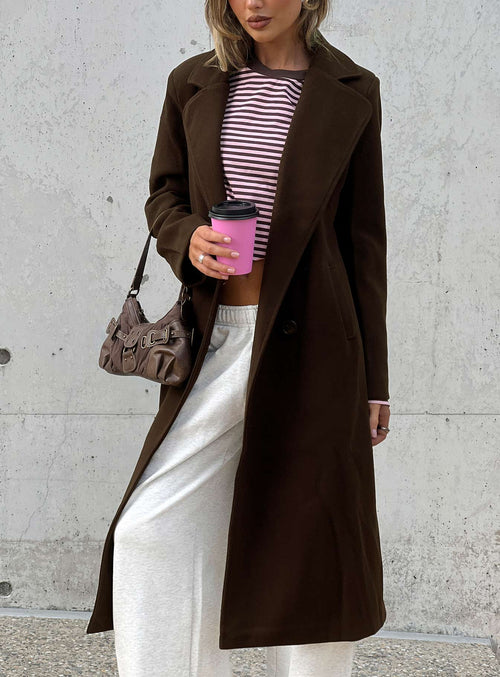 Prolific Longline Coat Brown