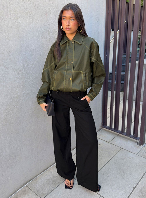 Pedra Wide Leg Pant Black