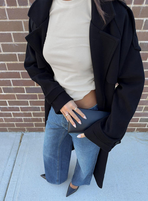 Rylanne Longline Trench Coat Black
