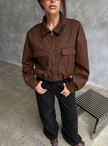 Right Time Bomber Jacket Chocolate