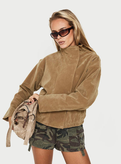 Tayne Funnel Neck Jacket Caramel