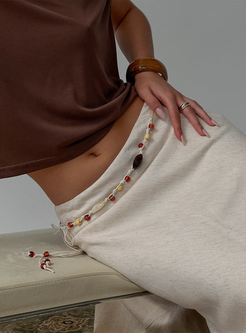 Melvena Bead Detail Woven Belt Multi