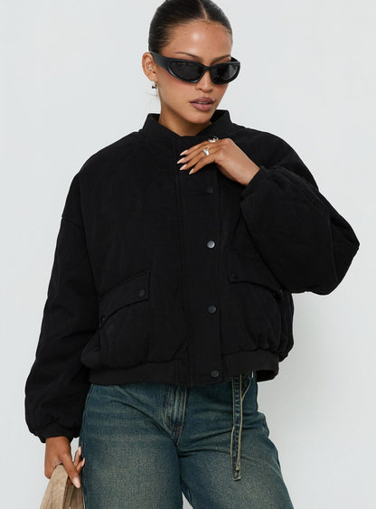 Stick Season Quilted Jacket Black