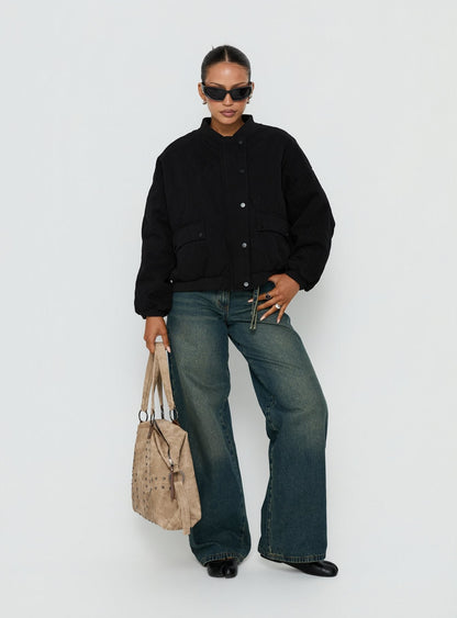 Stick Season Quilted Jacket Black