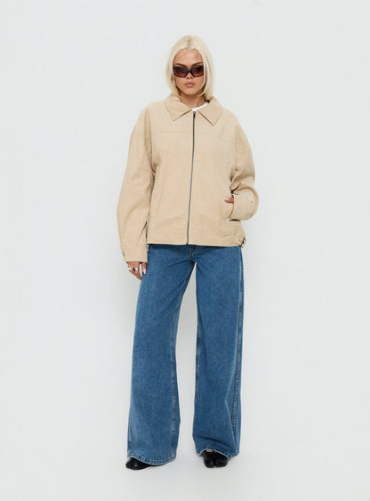 Goldsmith Corduroy Bomber Jacket Stone