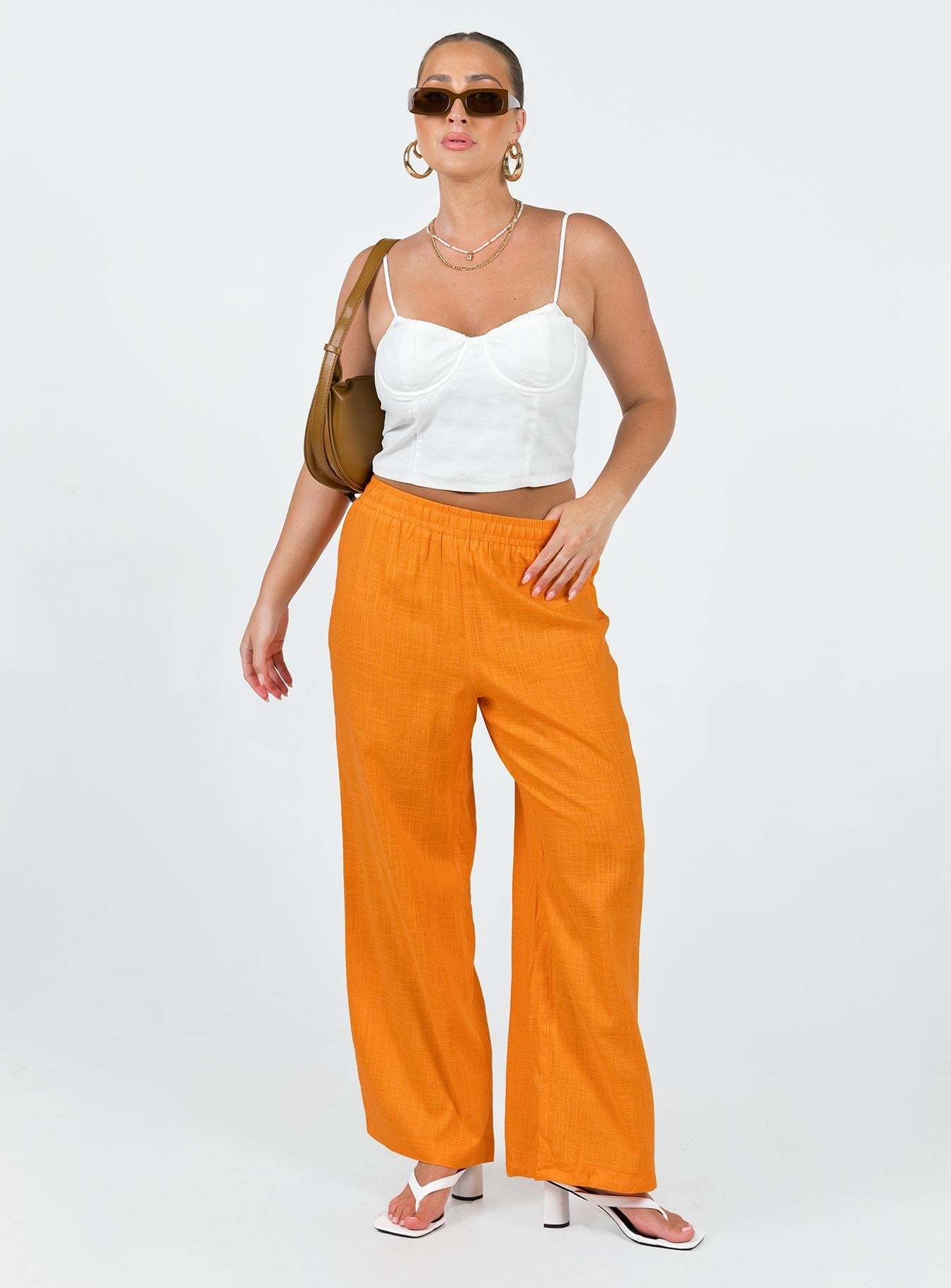 Louis Linen Blend Pants Orange