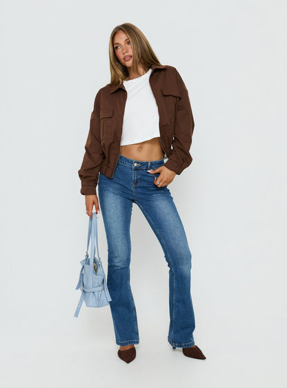 Right Time Bomber Jacket Chocolate