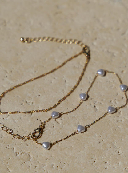 Sakina Pearl Anklet Pack Gold
