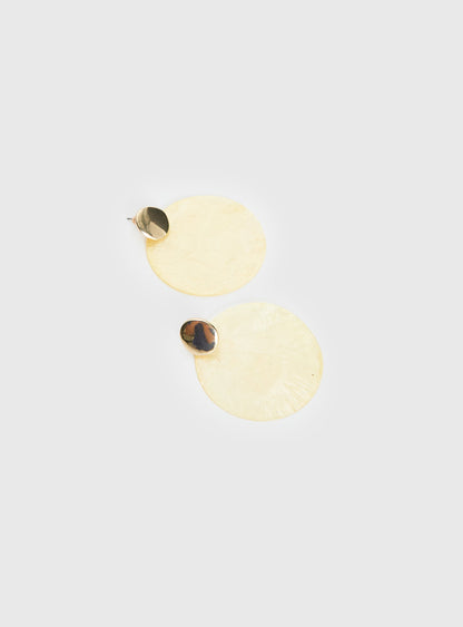 Kinzee Shell Earrings Butter / Gold
