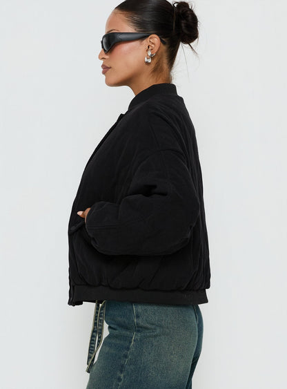 Stick Season Quilted Jacket Black