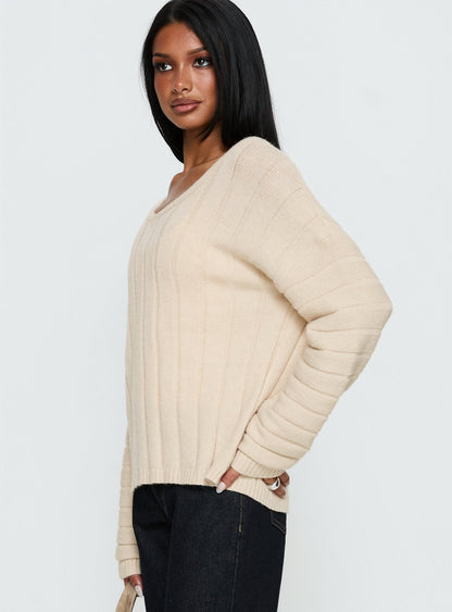 Main Thing Knit Sweater Beige