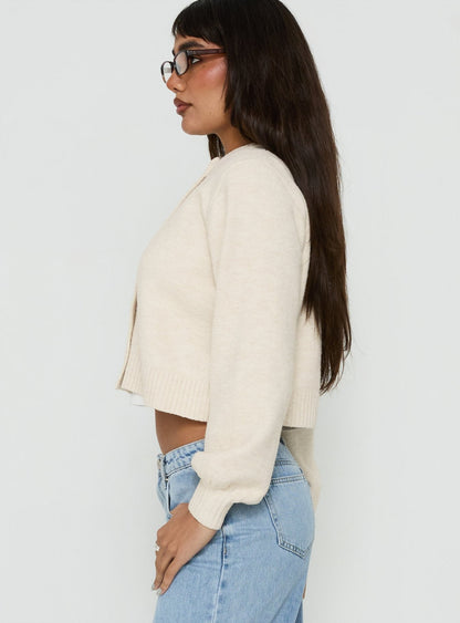 Kammi Button Up Cardigan Cream