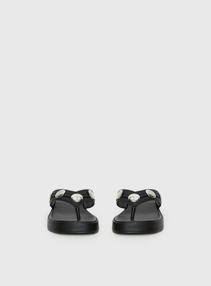 Paislee Stud Detail Sandals Black