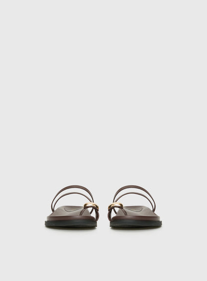 Therapy Alba Hardware Detail Sandals Chocolate