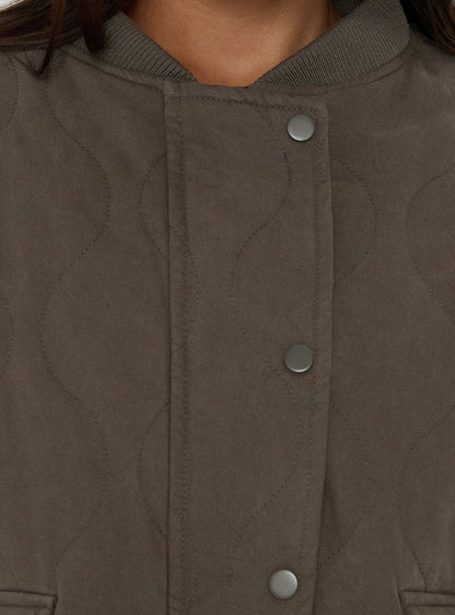 Stick Season Quilted Jacket Khaki