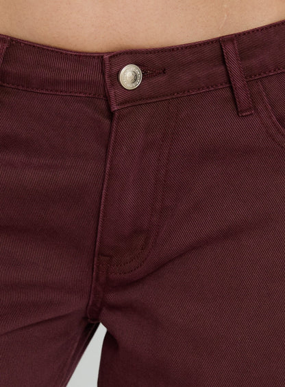 Ramos Low Rise Wide Leg Denim Jeans Currant