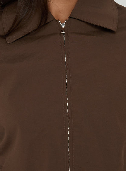Scorpia Canvas Bomber Jacket Dark Brown