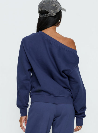 Wellness Off the Shoulder Jumper Navy