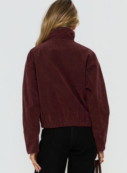 Tayne Funnel Neck Jacket Burgundy