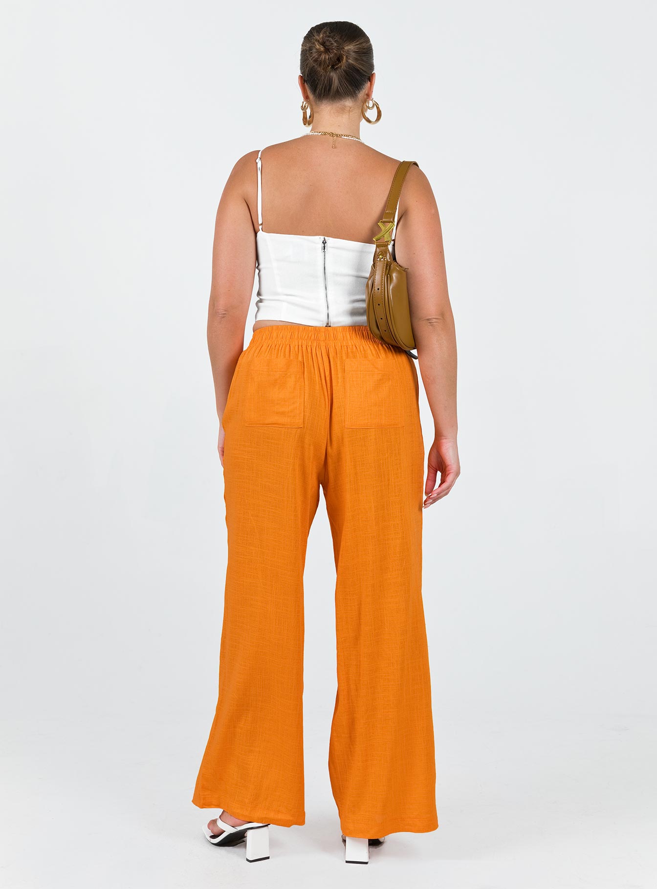 Louis Linen Blend Pants Orange