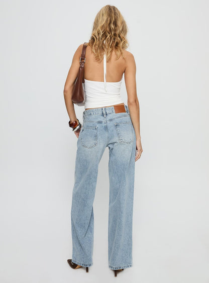 Serenitia Mid Rise Relaxed Jeans Light Wash Petite