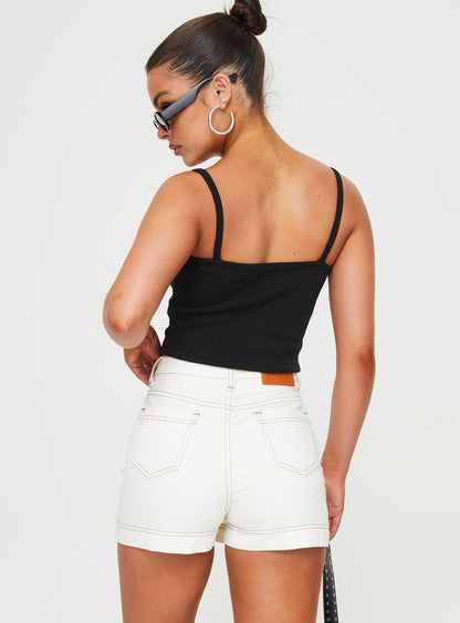 Katlynne Denim Mini Skort White Tall