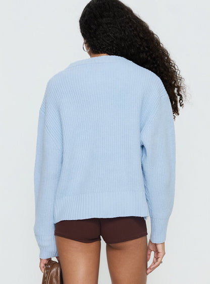 Lexene Zip Through Jumper Baby Blue