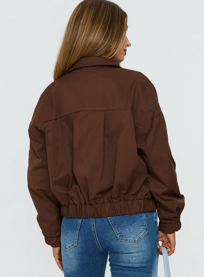 Right Time Bomber Jacket Chocolate