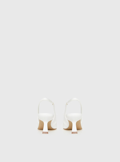 Denalia Pointed Toe Heels White Matte