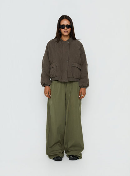 Stick Season Quilted Jacket Khaki