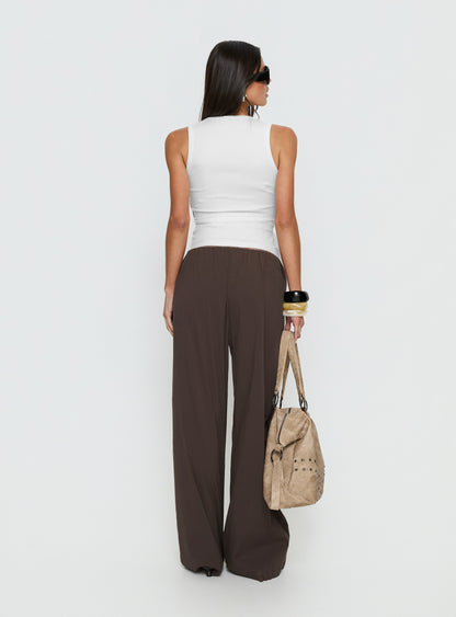 Lunea Concealed Waistband Pants Brown Tall