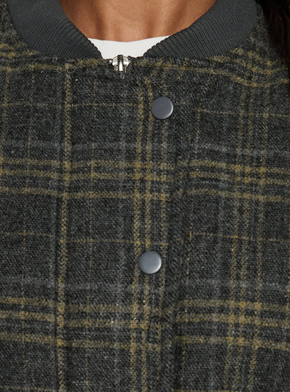 Stick Season Quilted Jacket Grey Check