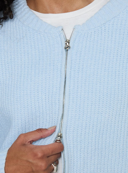 Lexene Zip Through Jumper Baby Blue