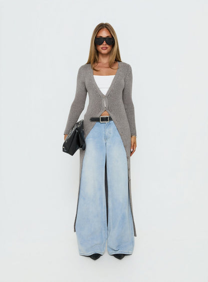 Early Nights Longline Cardigan Grey