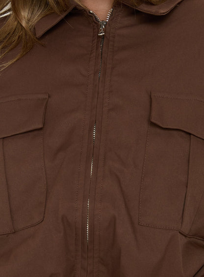 Right Time Bomber Jacket Chocolate