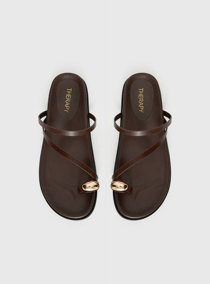 Therapy Alba Hardware Detail Sandals Chocolate