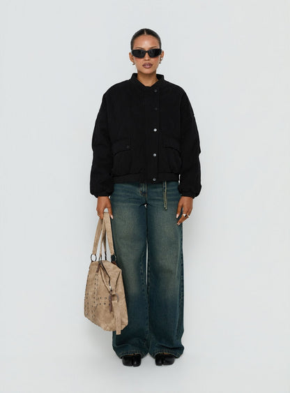 Stick Season Quilted Jacket Black