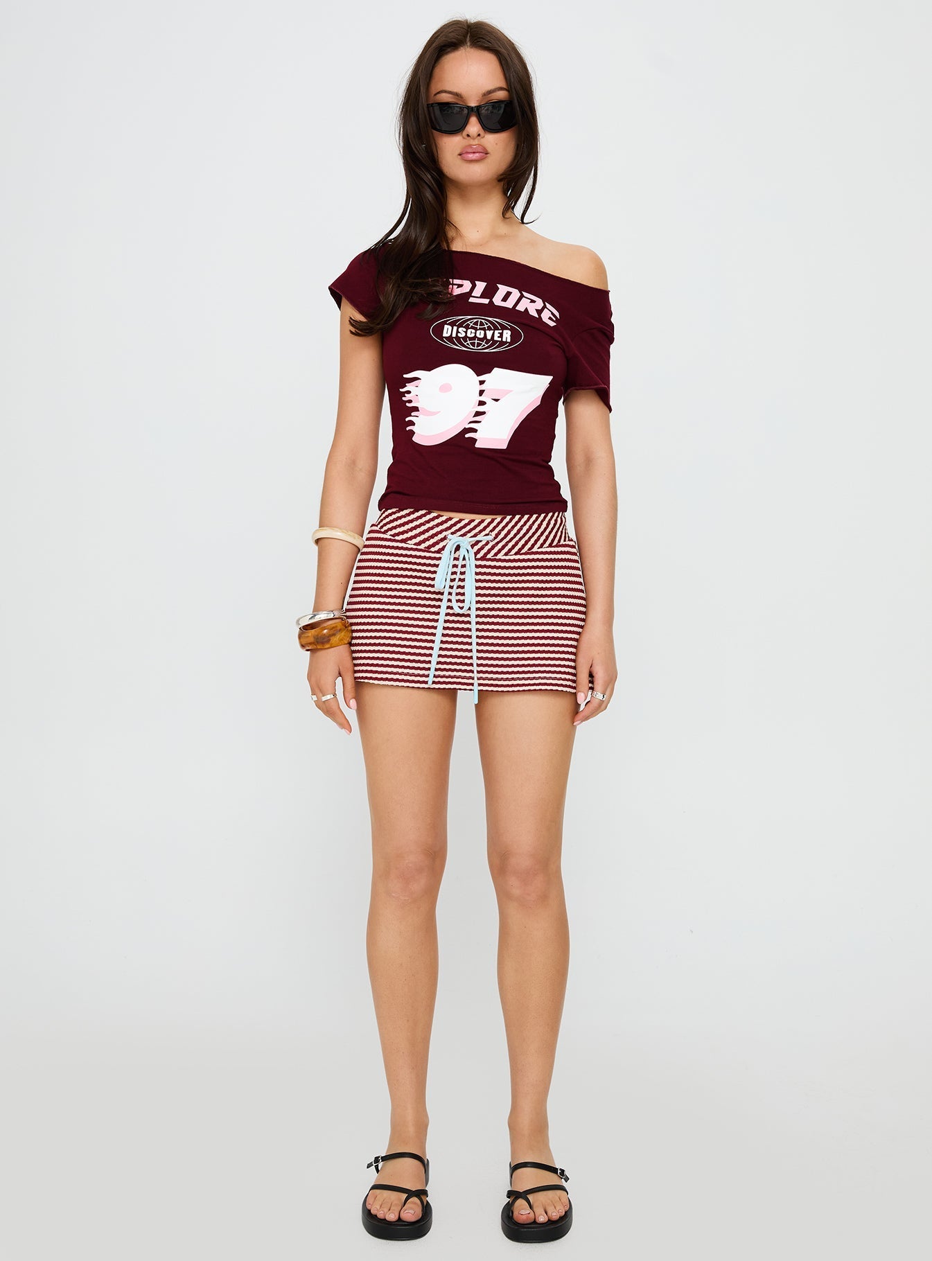 Bexi Textured Skort Red / White Stripe