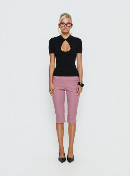 Rossie Capri Pants Red Gingham