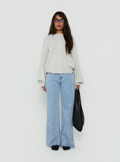 Edern Cardigan Light Grey Marle