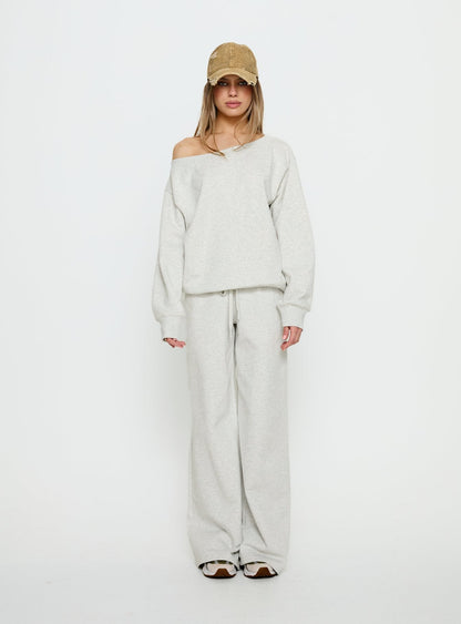 Wellness Off the Shoulder Jumper Grey Marle
