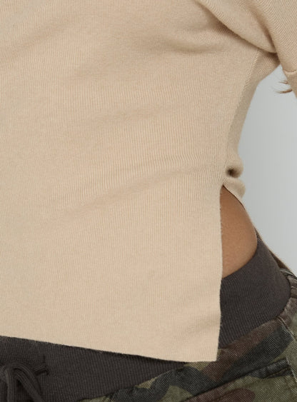 Kaelith Off Shoulder Knit Sweater Cream