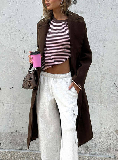 Prolific Longline Coat Brown