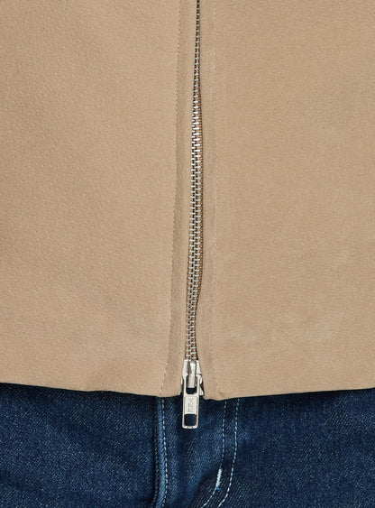 Ryzen Faux Suede Fitted Jacket Stone