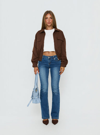 Right Time Bomber Jacket Chocolate