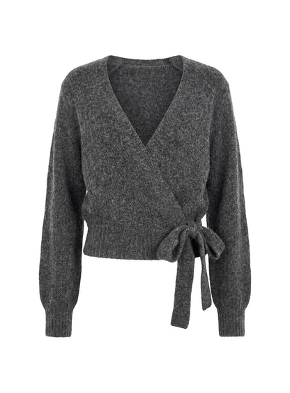 Daelan Wrap Knit Cardigan Charcoal