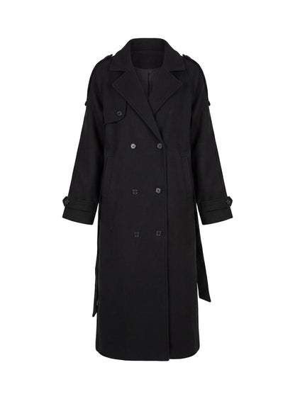 Rylanne Longline Trench Coat Black